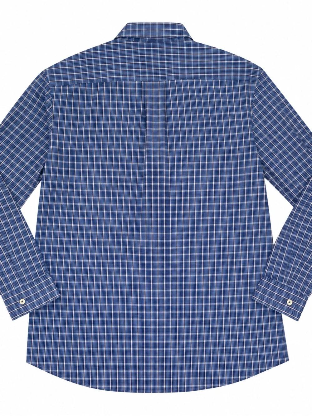 BOSS Blue Checked Long-Sleeve Dress Shirt